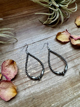 Load image into Gallery viewer, Sterling Silver Pearl &amp; Torpedo Teardrop Earrings
