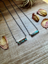 Load image into Gallery viewer, Sterling Silver Bar Necklace with #8 Turquoise
