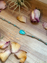 Load image into Gallery viewer, Sterling Silver &amp; Turquoise Choker – 13” + Extender – Handmade In-House by The Bijoux FAB
