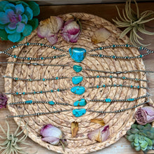 Load image into Gallery viewer, Sterling Silver &amp; Turquoise Choker – 13” + Extender – Handmade In-House by The Bijoux FAB
