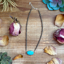 Load image into Gallery viewer, Sterling Silver &amp; Turquoise Choker – 13” + Extender
