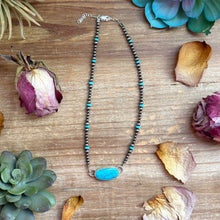 Load image into Gallery viewer, Sterling Silver &amp; Turquoise Choker – 13” + Extender
