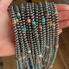 Load image into Gallery viewer, Mixed Turquoise &amp; Spiny Oyster Heishi Necklace – 19”
