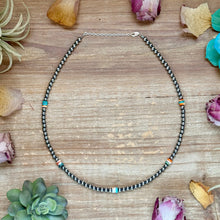 Load image into Gallery viewer, Mixed Turquoise &amp; Spiny Oyster Heishi Necklace – 19”
