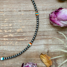 Load image into Gallery viewer, Mixed Turquoise &amp; Spiny Oyster Heishi Necklace – 19”

