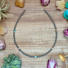 Load image into Gallery viewer, Mixed Turquoise &amp; Spiny Oyster Heishi Necklace – 19”
