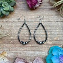Load image into Gallery viewer, Sterling Silver Pearl Teardrop Earrings – 8 mm in the middle
