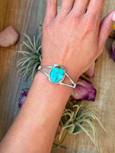 Load image into Gallery viewer, Sterling Silver Turquoise Cuff Bracelet – Small Wrist Friendly
