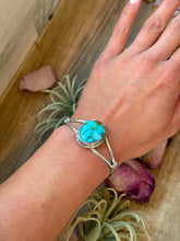 Load image into Gallery viewer, Sterling Silver Turquoise Cuff Bracelet – Small Wrist Friendly

