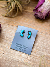 Load image into Gallery viewer, Sterling Silver Kingman Turquoise Stud Earrings
