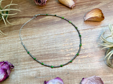 Load image into Gallery viewer, Green Turquoise Glass Seed Bead Necklace – 14 Inch
