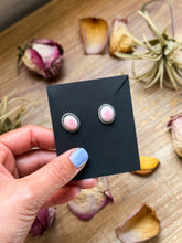 Load image into Gallery viewer, Sterling Silver Pink Conch Stud Earrings – Handmade by Artist Jason Ogg
