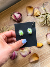 Load image into Gallery viewer, Sterling Silver Palomino Variscite Stud Earrings, Artist Jason Ogg
