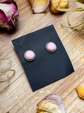 Load image into Gallery viewer, Sterling Silver Pink Conch Stud Earrings – Handmade by Artist Jason Ogg

