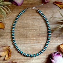 Load image into Gallery viewer, Turquoise Blue Rondelle Necklace – 15” – 8 mm &amp; 10 mm Beads
