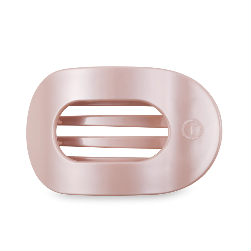 teleties pearly pink large flat round clip