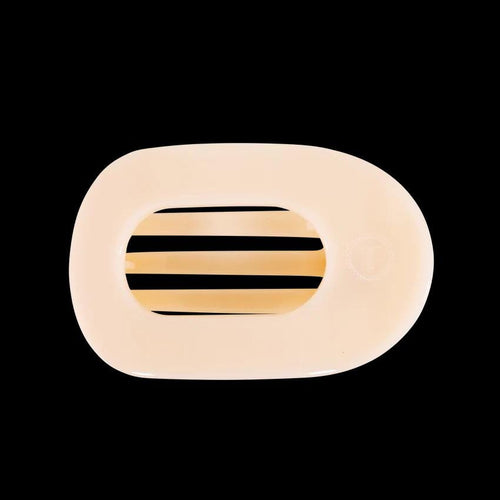 teleties almond beige medium flat round clip